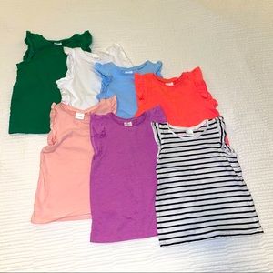 Set of 7 Toddler Girl’s Ruffle Tanks